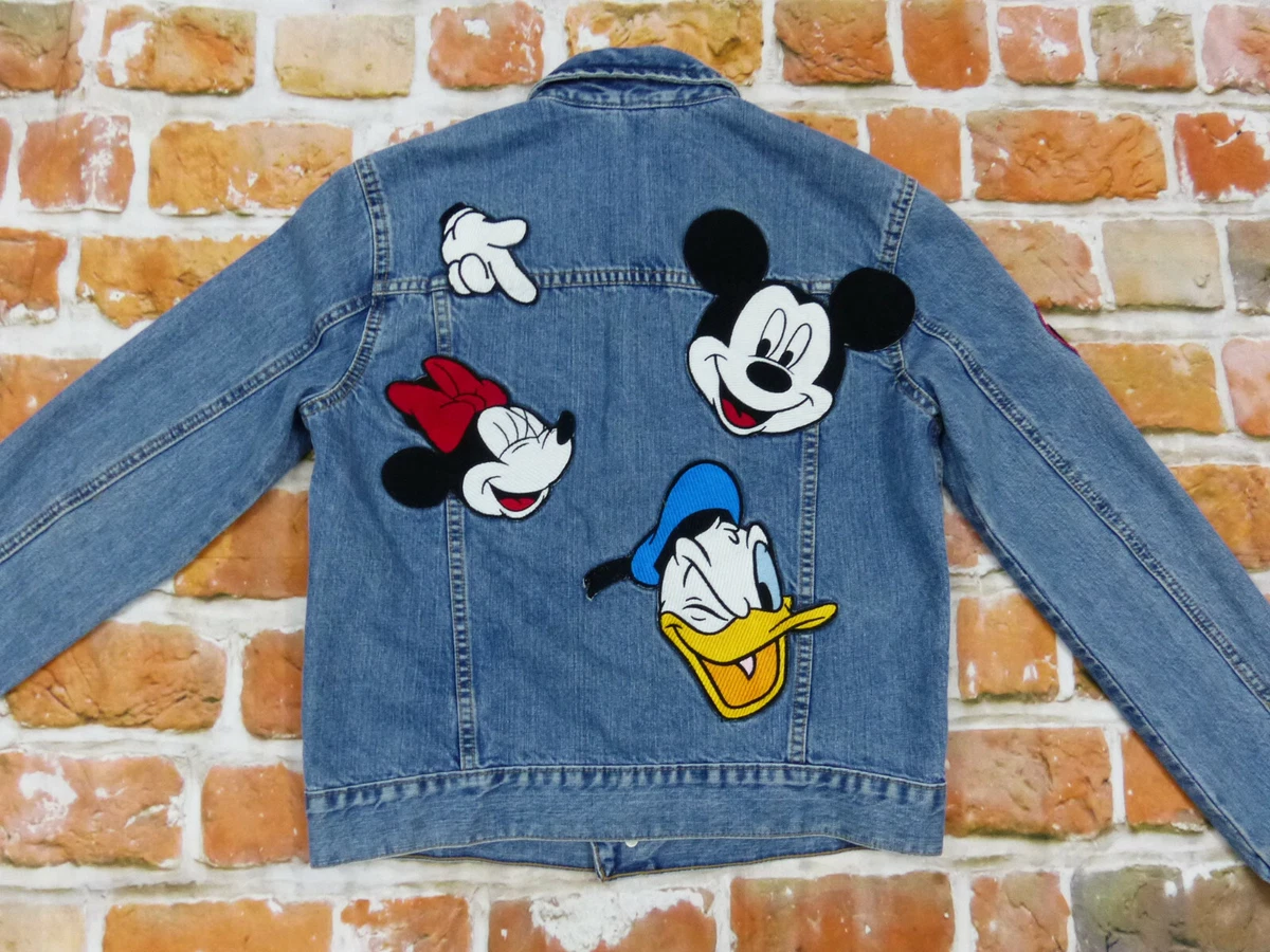 *WALT DISNEY CASUAL LADIES JEANS JACKET*MICKEY MINNIE MOUSE DONALD*SZ:  S*LIKE NE