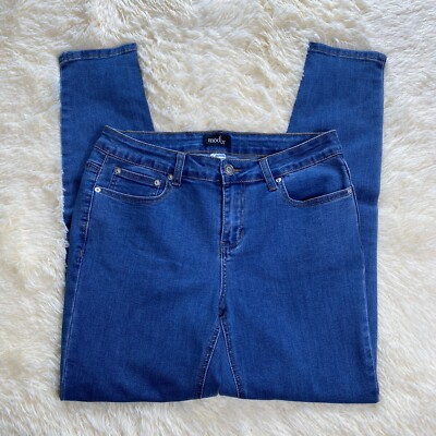 mod x womens size 8 tapered leg blue jeans heart accent