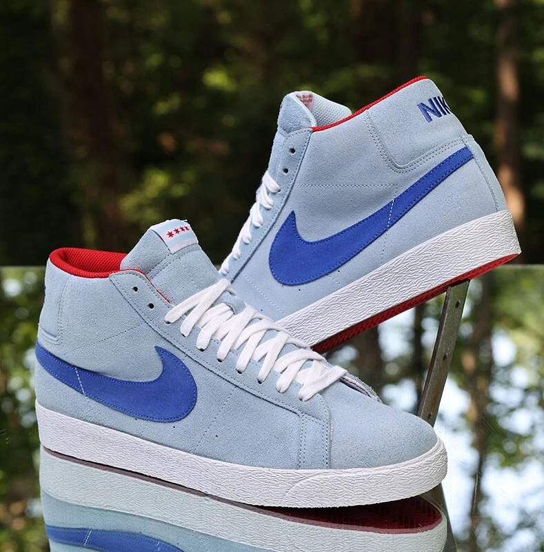 2008 Nike SB Blazer Ice Blue Size 6.5 Chicago 310801-441‎ High Hi Sneakers Size 6.5 - Nike Blazer SB Ice Blue for sale online | eBay main image 4