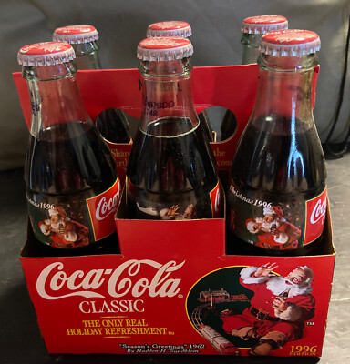Vintage Classic Coca Cola Christmas 1996 Edition Coke Bottles