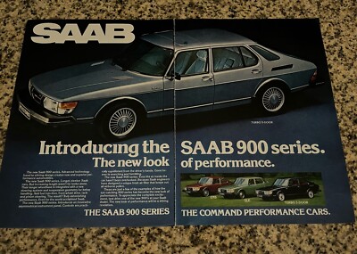 1979 Saab 900 Series Turbo Print Ad Original New Look Of Performance 2 Page