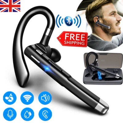 Wireless Trucker Headset Bluetooth 5.1 Earpiece Dual Mic Noise Cancelling Earbud