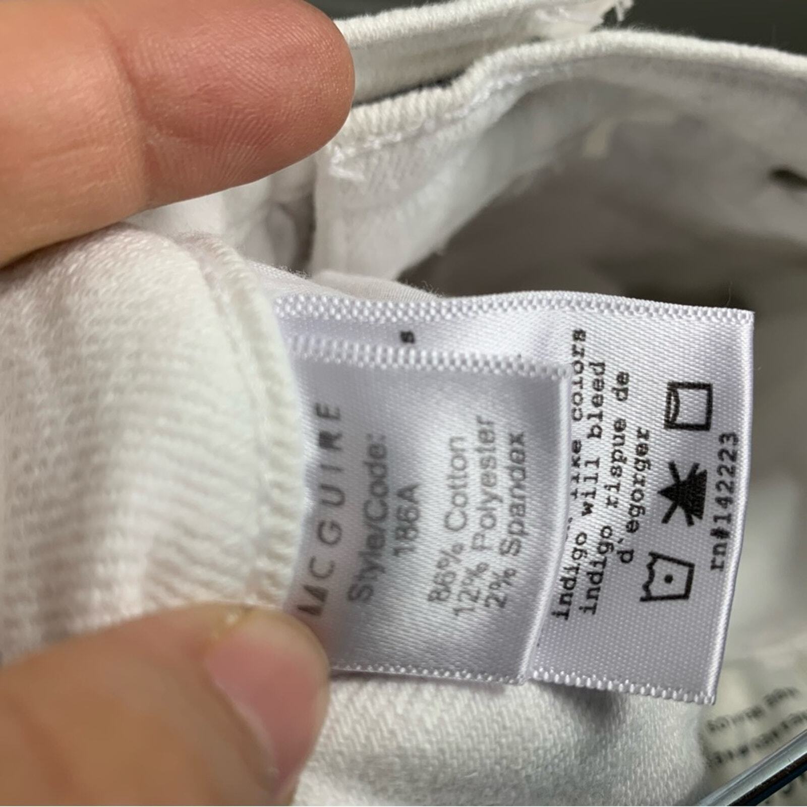 Anthropologie McGuire high rise cut off white denim shorts size 26 summer thumbnail 2