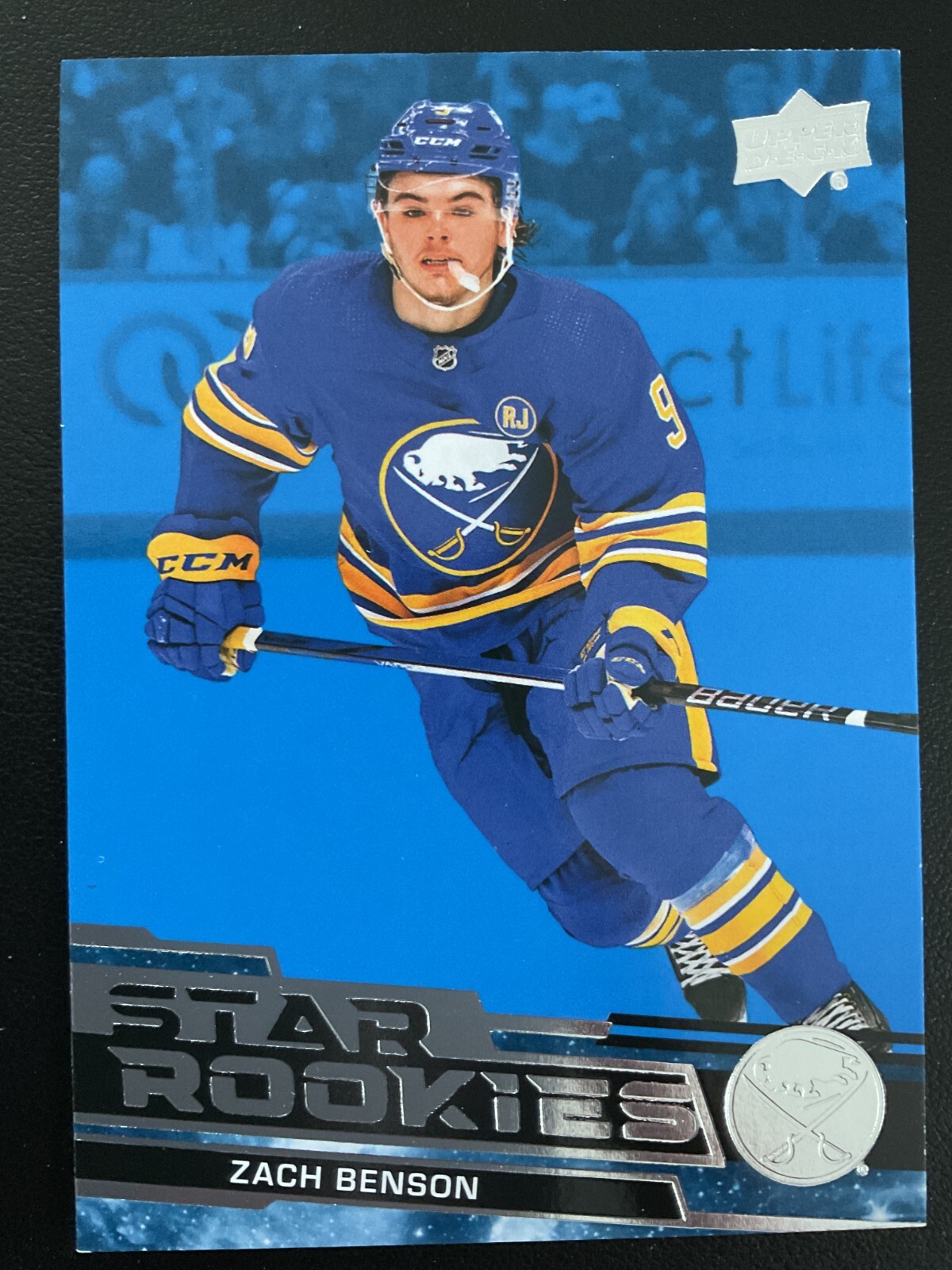 Zach Benson 2023-24 Upper Deck Star Rookies Blue Parallel RC Card #25