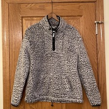 Victoria's Secret Pink Sherpa Quarter Zip Frosted Marl Gray Pullover XS
