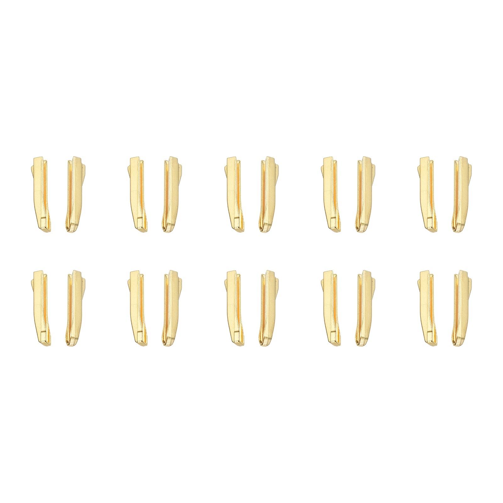 10 Sets Double Open Zipper Repair Latch Kits, #8 for Jacket Coat, Gold Tone