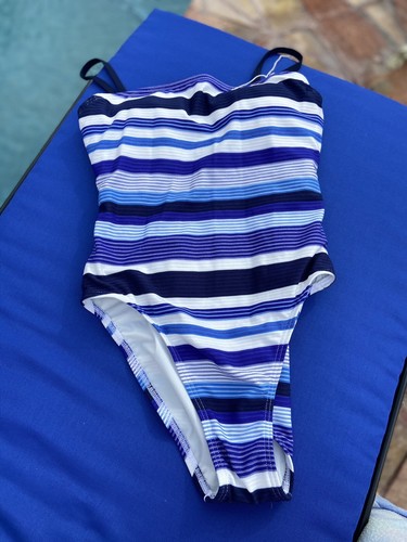 Miraclesuit Mykonos Calypso Stripe One Piece Swimsuit Size 8 735 Ebay