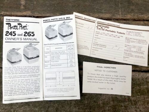 NEW Vintage NOS Thetford PORTA POTTI Marine Boat Camping Outdoor PORTABLE TOILET - Picture 12 of 12
