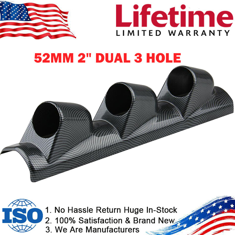 Universal 3-Hole 52mm Gauge Pod Holder – Carbon Fiber A-Pillar Mount For Left-Hand Drive