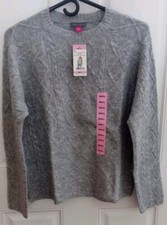 Vince Camuto Women's Long Sleeve Cable Sweater Size: S Color: Heather Gray NEW