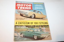 VINTAGE MOTOR TREND MAGAZINE DECEMBER 1960  CRITICIZING 1961 STYLING
