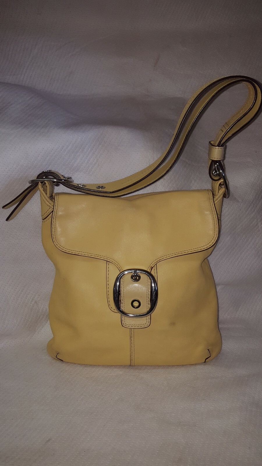 Coach Bleeker Soho Yellow Leather Duffle Bag 13355 Gem
