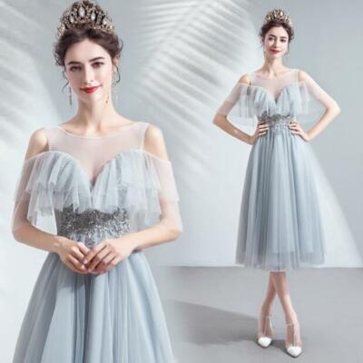 princess polly baby blue dress Velvet Long Sleeve Bridesmaid Dress! main image 0