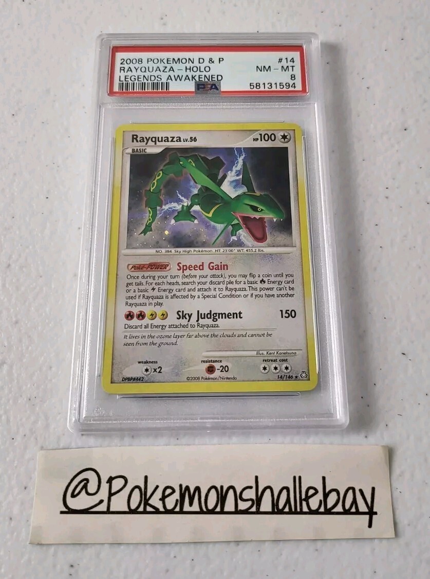 Rayquaza 14/146 - Legends Awakened *PSA 8 - NM-MT* Holo Pokemon Card