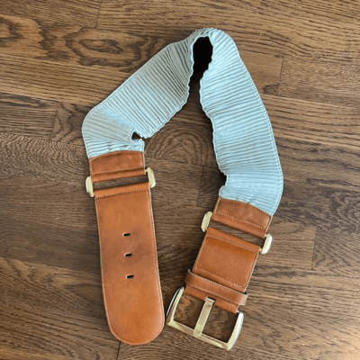 Topaz wide brown leather & cream elastic‎ belt with gold buckle il_fullxfull.7395327142_sltt.jpg main image 4