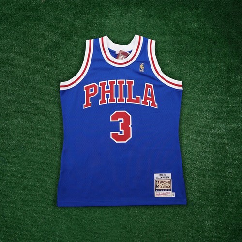 Allen Iverson signed M&N Authentic 1996-97 Philadelphia 76ers Blue Jersey JSA - Picture 2 of 10