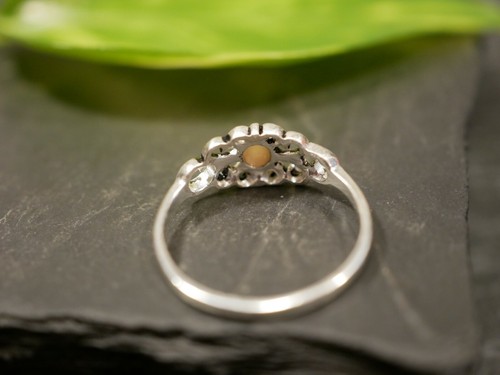 Silber 925 Sterling Ring Perlmuttartig Verschnörkelt Filigran Muster 1,85 cm SIX - Bild 6 von 8