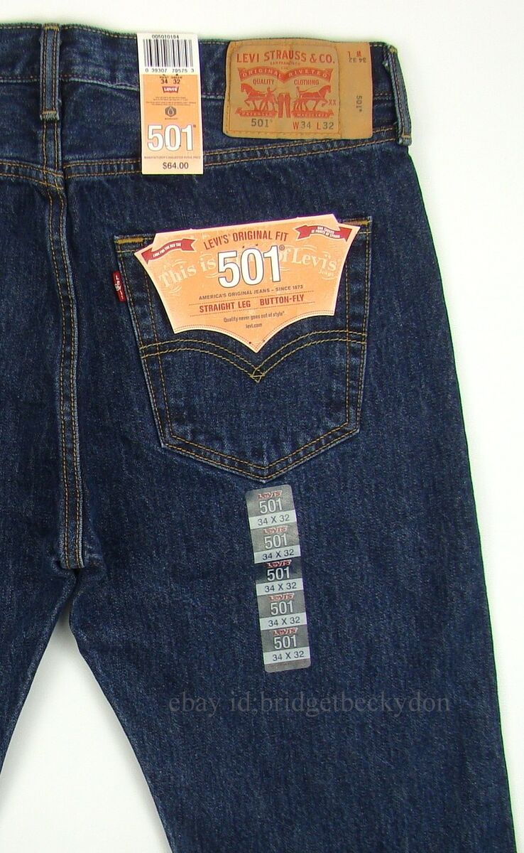 NWT Vintage Levis 501-0608 Size 29x34 Button Fly Men Brown Jeans-Made in  USA