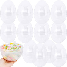 12 Pcs Jumbo Clear Plastic Easter Eggs for Party Favors and Egg Hunts