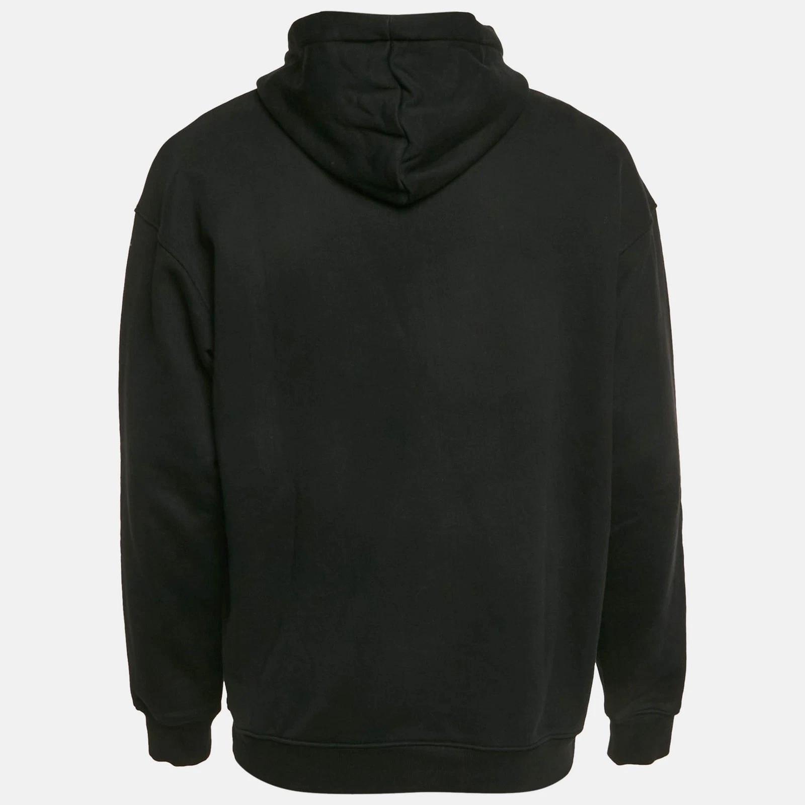 Felpa con cappuccio Moschino Couture nera in cotone ricamato M