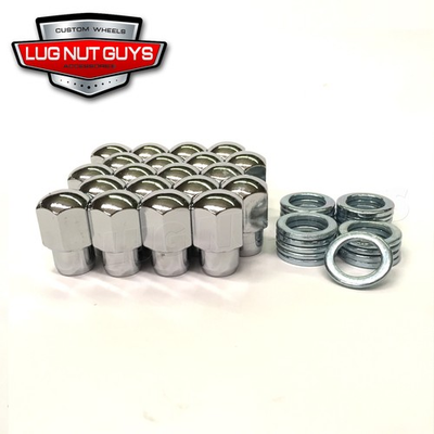 #ad 20 Lug Nuts 1 2 20 Chrome Mag Wheel Nut .55quot; Medium Shank and Stainless Washers $37.47