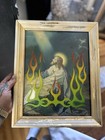 Jesus Prayer Chopper Custom Religious Art Framed Christian Decor Hot Rod Flames — photo 6