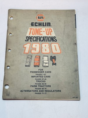 #ad #ad 1980 NAPA Echlin Tune Up Specifications $4.56