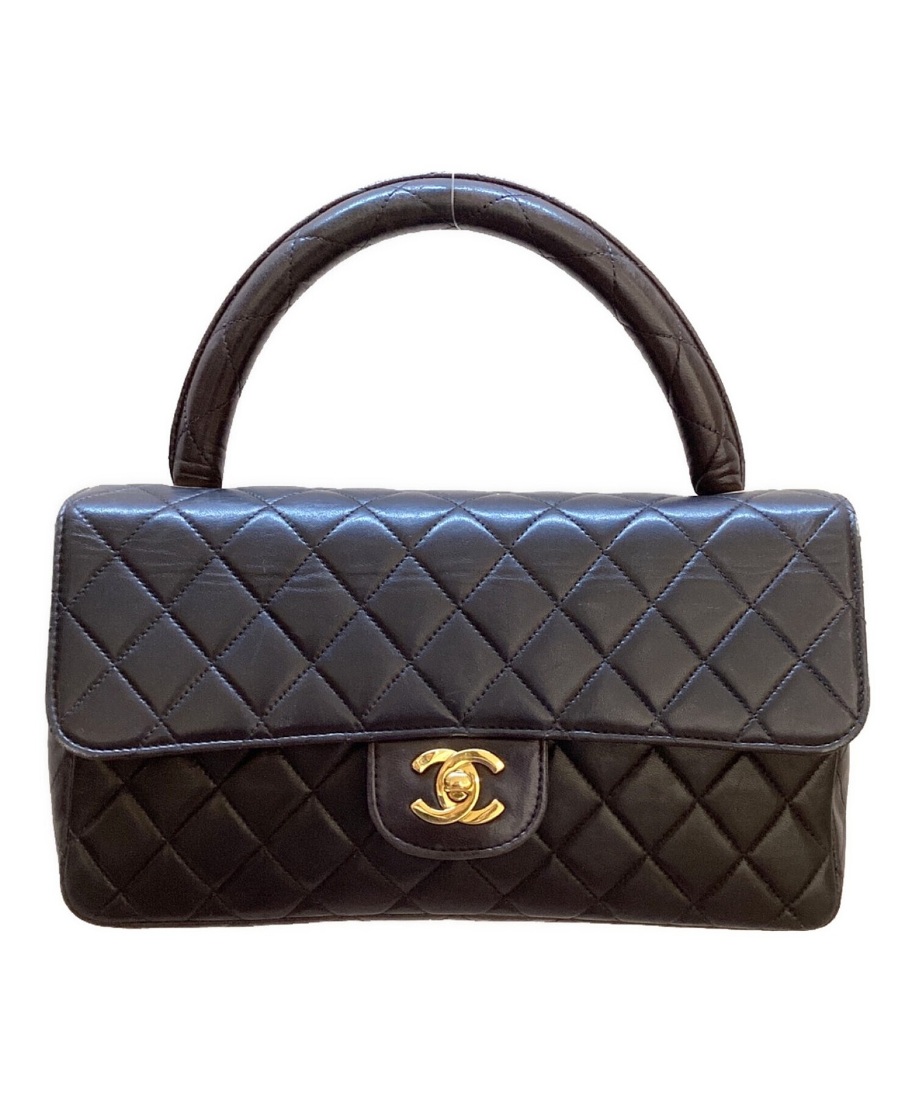 CHANEL Black Matelassé Quilted Leather Handbag Style 313
