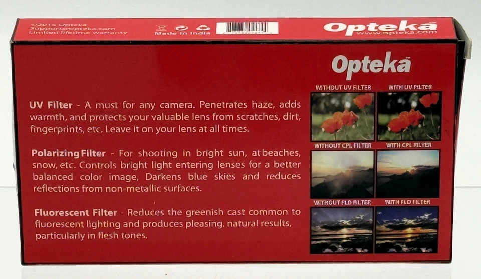 Opteka 58mm 4pc Close-Up Macro & 3-Piece Professional UV Filter Kit Camera Lens - Image 3 of 4