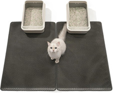Litter Box Mat, 25X35In 2-Pack, Cat Litter Trapping Mat for Litter Boxes Honey