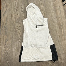 Fabletics Eirenne Pullover Hoodie French Terry-Ripstop Vest Black White Size S
