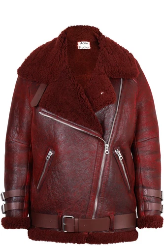 Giacca Moto Acne Studios Velocite Shearling Nero FR 36