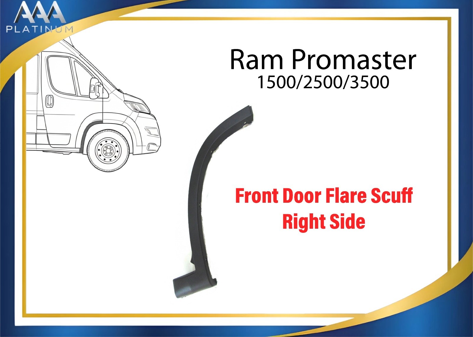For 2014-2018 Ram ProMaster Front Right Door Trim Scuff Plate Local Pickup