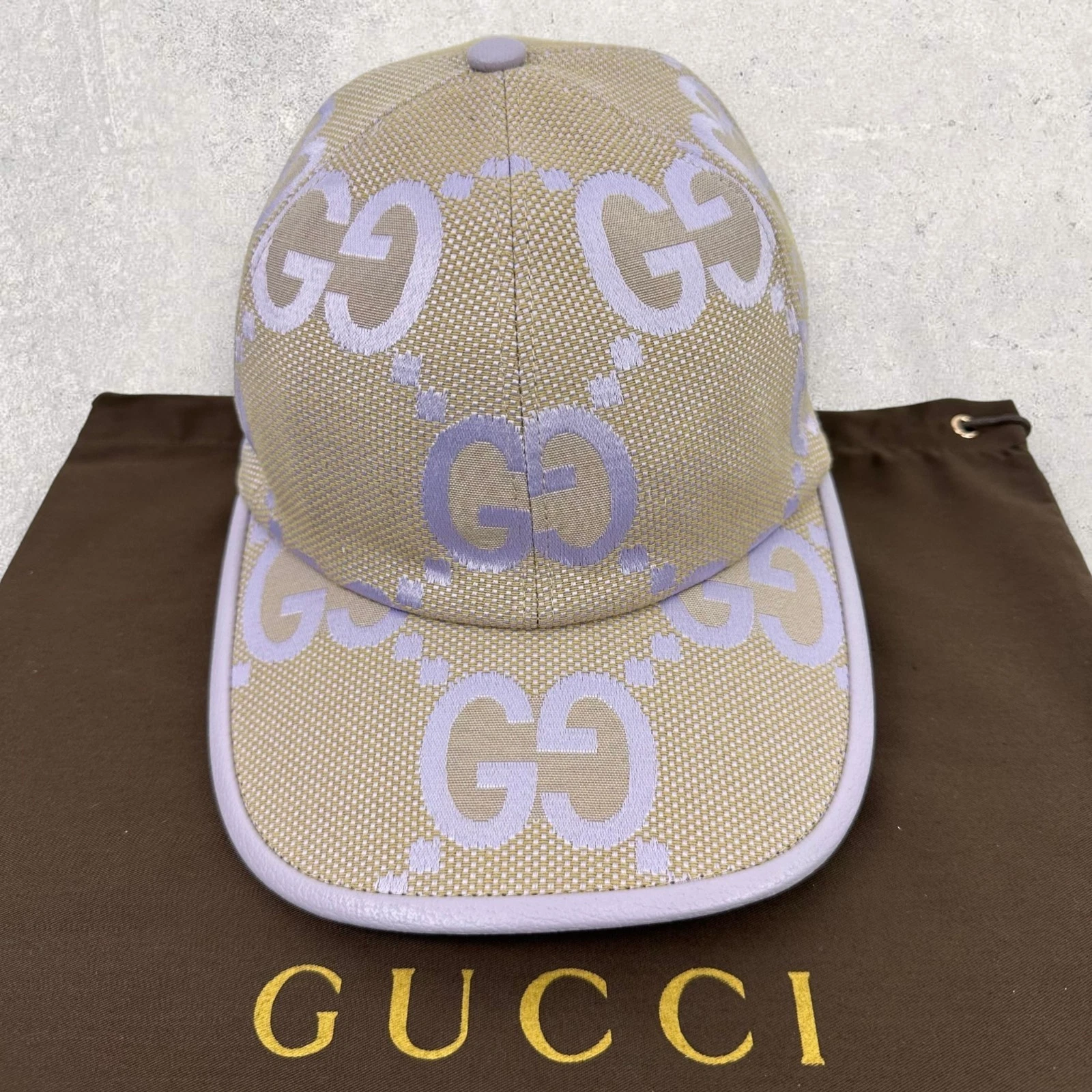 Gucci GG Monogram Logo Jumbo Jacquard Canvas Baseball Cap Hat Purple Size M
Opens in a new window or