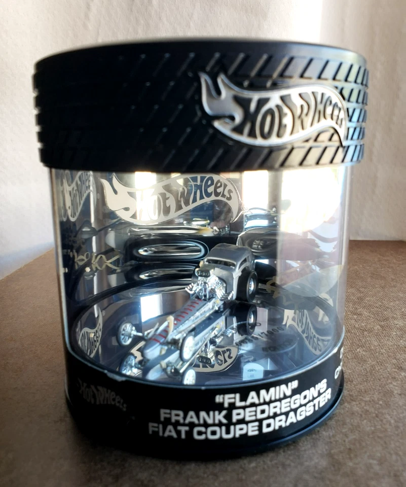 SHOWCASE HOT WHEELS DESIGNER'S FIAT Silver COUPE DRAGSTER FLAMIN FRANK PEDREGON - Image 4 of 4