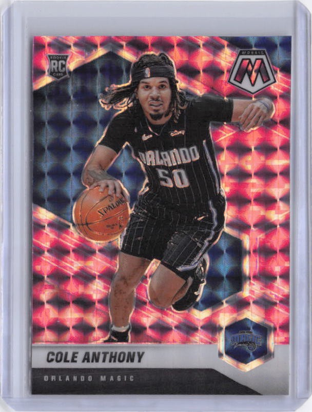 2020-21 Panini Mosaic Cole Anthony Mosaic Camo Pink #207 Rookie