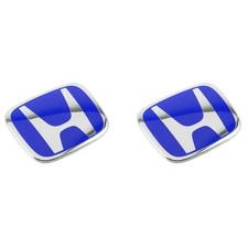 For 06-11 Hondacivic 2dr Coupe Jdm Blue Type R Front Rear Emblem 2pcs Set Ex Si