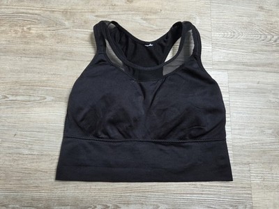 Sport BH Bustier cropped Top schwarz Mesh XS