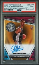 2023 Topps Chrome Certified Rookie Autographs Victor Wembanyama Gold /50 PSA9