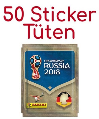 Panini WM World Cup Russia 2018 - Sammeln Sticker - 50 Tüten