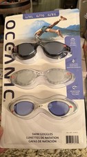 Oceanic Swim Goggles 3 Pack Large/XL One Size Fits Most New Anti-Fog UV