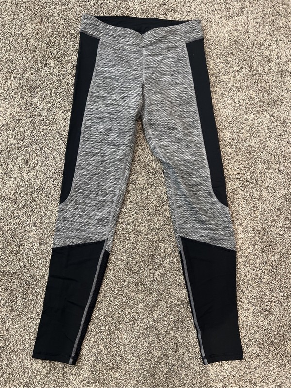 Champion Women’s Active Leggings Black Gray With Zipper Key Pocket Small