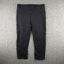 Lululemon Leggings Womens 6 Black Home Stretch Crop Tight 19  Length Yoga Logo