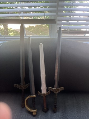 Lot of 4 Medieval Style one Handed Longswords with Ornate Hilts