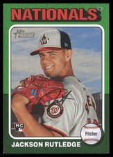 Jackson Rutledge 2024 Topps Heritage Green Border Washington Nationals #660
