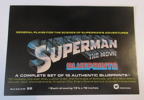 1979 DC Comics Warner Books SUPERMAN THE MOVIE BLUEPRINTS Set Of 15 Vintage