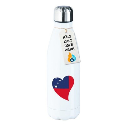Trinkflasche Samoa Flagge Herz Geschenkidee Samoa Geschenk Präsent Mitbringsel