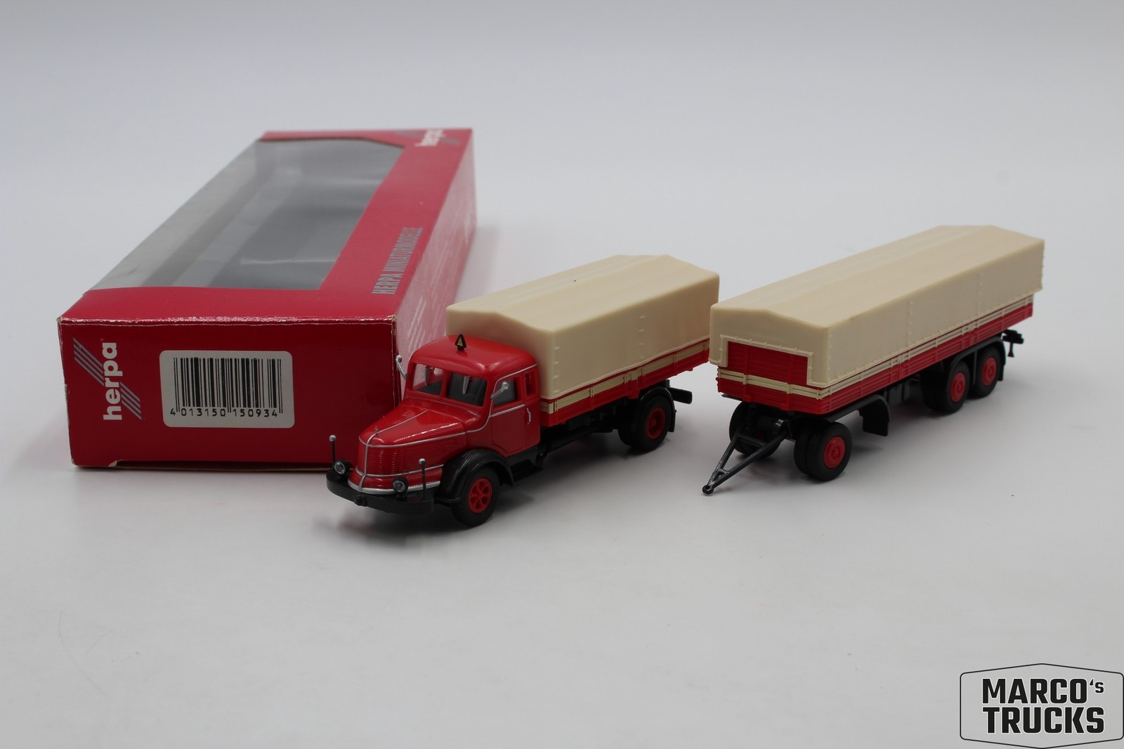 Herpa Krupp Titan Hängerzug Nr. 150934 rot 1:87 /H28549