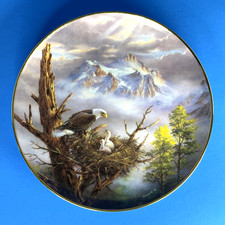 Bald Eagle and Eaglets Plate Artist Rudi Reichardt by Winston Roland and Danbury