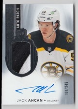 2021-22 UD THE CUP PATCH AUTOGRAPH ROOKIE JACK AHCAN RC AUTO /249 BOSTON BRUINS